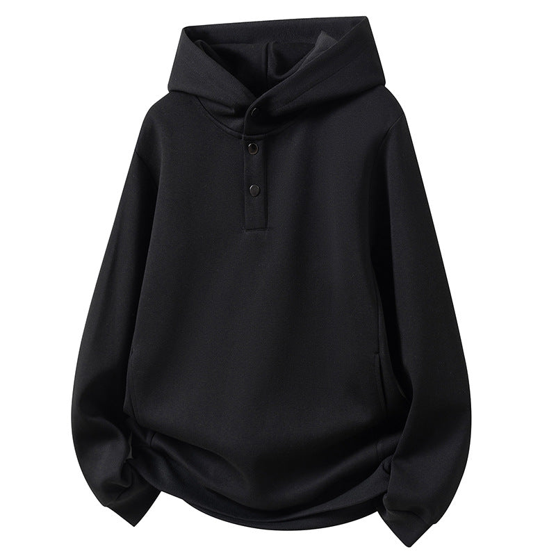 Herren Kapuzenpullover Knopfleiste Kängurutasche Modern Sportlich