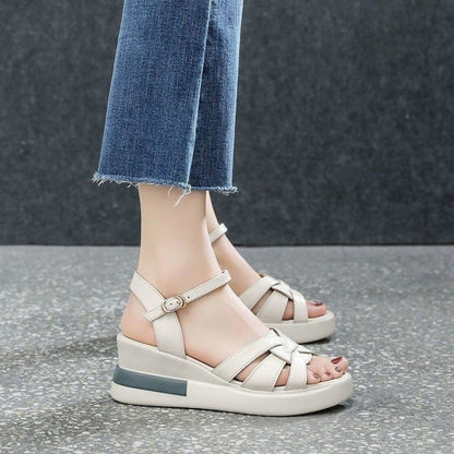 Damen Wedgesandalen Geflochtene Riemen Verstellbar Sommer - BerlinGlamour