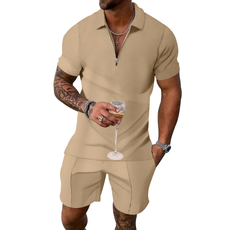 Herren Freizeit-Set Atmungsaktiv Reißverschluss Modern Sportlich - BerlinGlamour