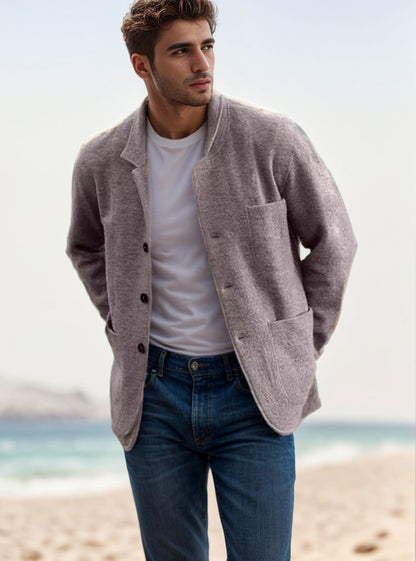Herren Übergangsjacke mit Kragen und Taschen Modern