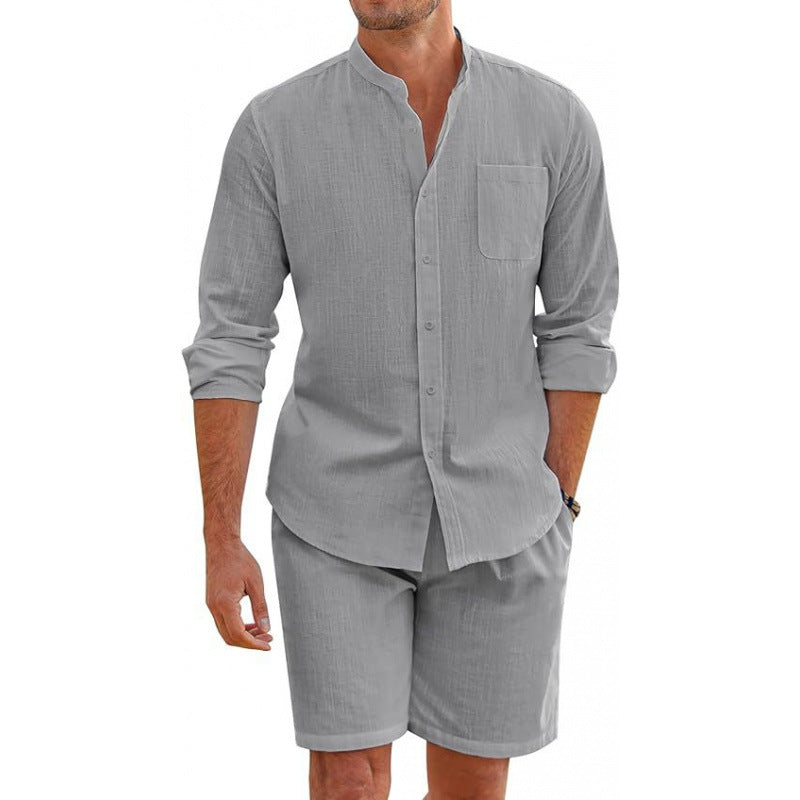Leichtes Leinenhemd Herren Sommer mit passenden Shorts