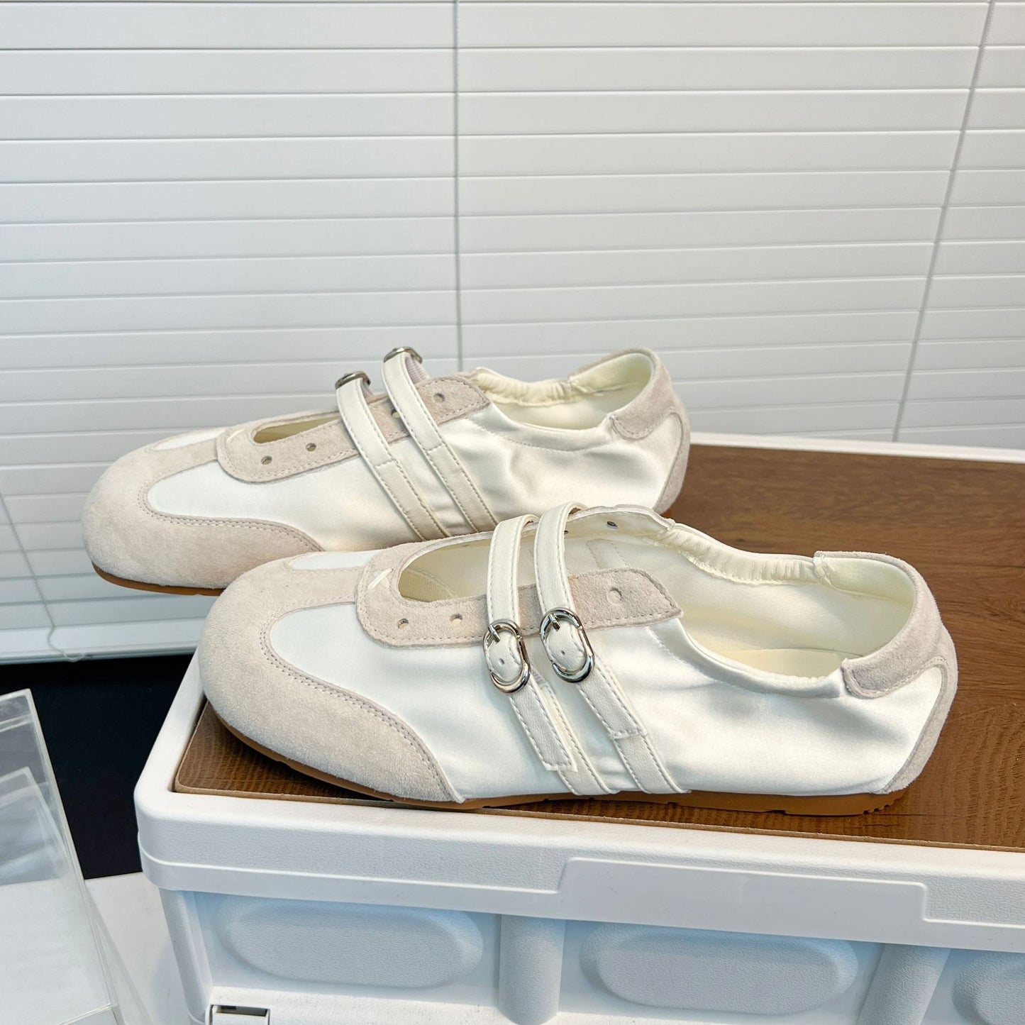 Damen Schnürschuhe Elegante Doppelriemen Schuhe Modern