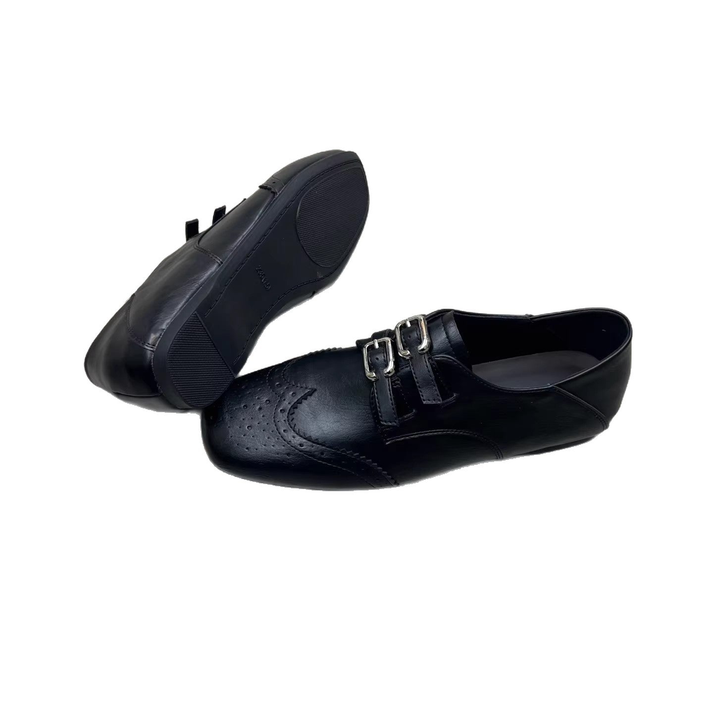 Damen Schuhe Lackleder Elegant Schnalle Schwarz