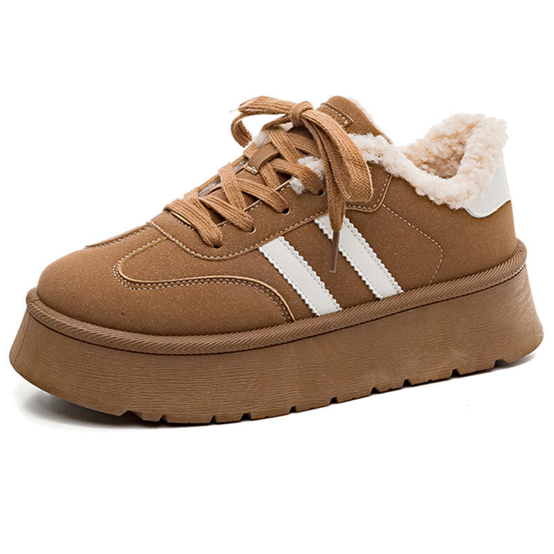 Damen Sneaker Sportlich Flauschig Bequem