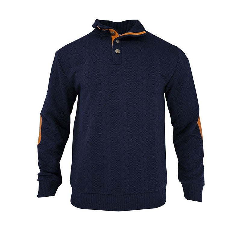 Herren Strickpullover Hochkragen Modern Zopfmuster