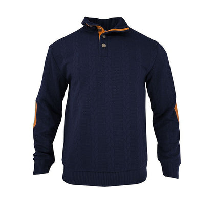 Herren Strickpullover Hochkragen Modern Zopfmuster
