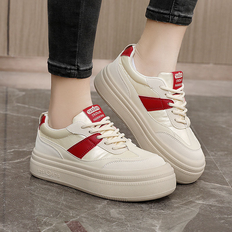 Damen Plateau Sneaker Atmungsaktiv Stabil Mode