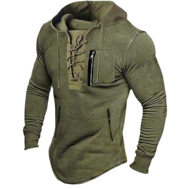 Herren Kapuzenpullover mit Schnürdetail Modern Style