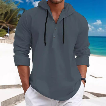 Herren Kapuzenpullover Lässig Modern mit Knöpfen