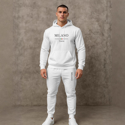 Herren Sportliche Jogginghose Hoodie Set Grau Sportlich - BerlinGlamour
