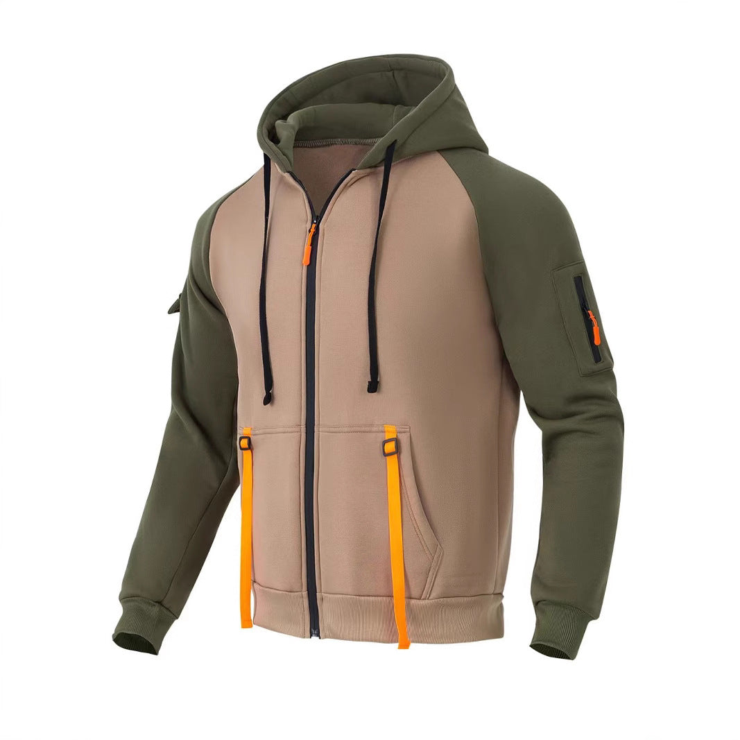 Herren Zip-Hoodiejacke Modern mit Taschen - BerlinGlamour