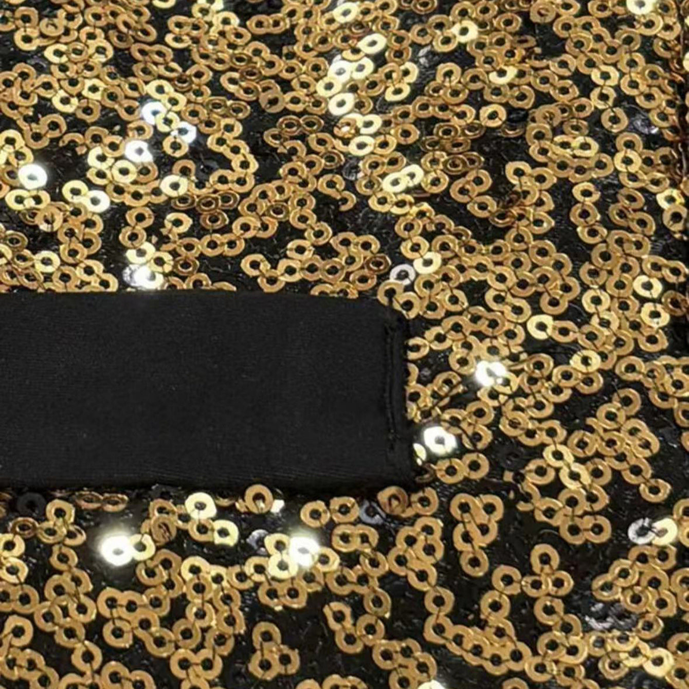 Herren Paillettenweste Glitzernd Schwarz Glamour