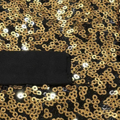 Herren Paillettenweste Glitzernd Schwarz Glamour