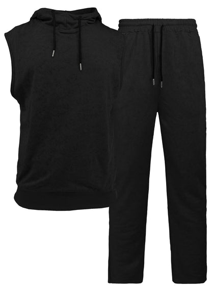 Herren Sportset Ärmellos Hoodie Jogginghose Bequem