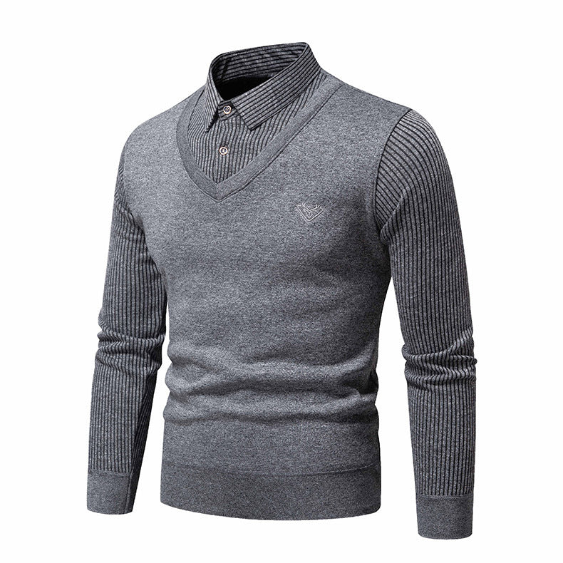 Herren Strickpullover Eleganter V-Ausschnitt Modern