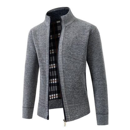Herren Strickjacke Modern Stehkragen Mit Taschen
