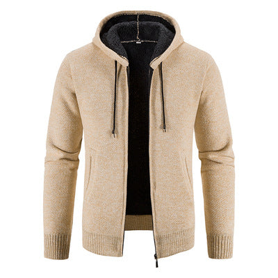 Herren Strickjacke Modern Kapuze Strukturiert Winter - BerlinGlamour