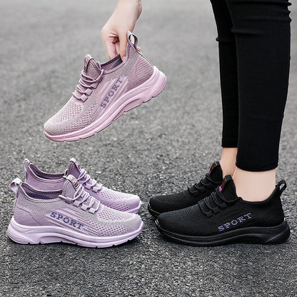 Damen Sneaker Sportlich Elastisch Bequem Laufschuhe