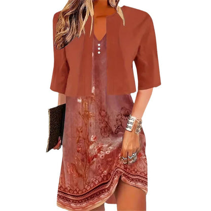 Elegantes Zwei-Teile Kleid Langrock Damen Abendkleid