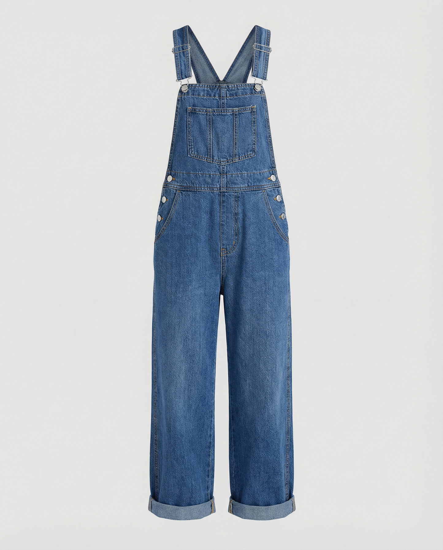Damen Latzhose Jeans Oversized mit tiefen Taschen
