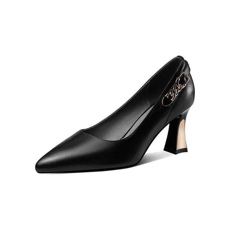Damen Pumps Hochhackig mit Schnalle und Absatz