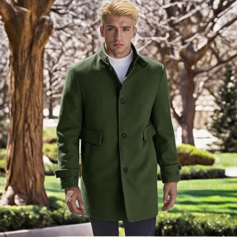 Maßgeschneiderter Herren Wollmantel Elegant Schwarz - BerlinGlamour