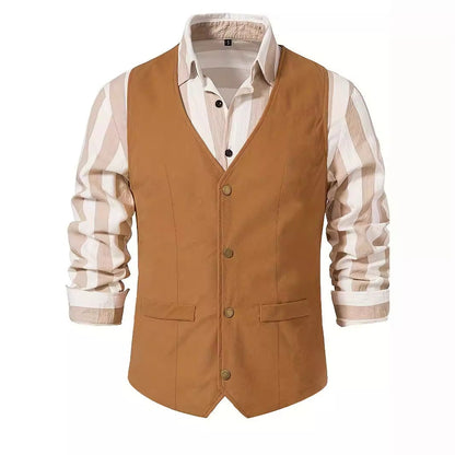 Herren Weste Elegant Schnitt mit Taschen Modern - BerlinGlamour