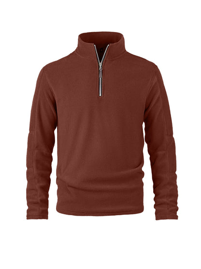 Herren Fleece-Pullover Hochkragen Warm Reißverschluss