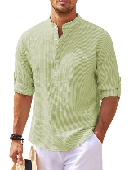 Herren Langarmhemd mit Struktur Modern Lässig Style