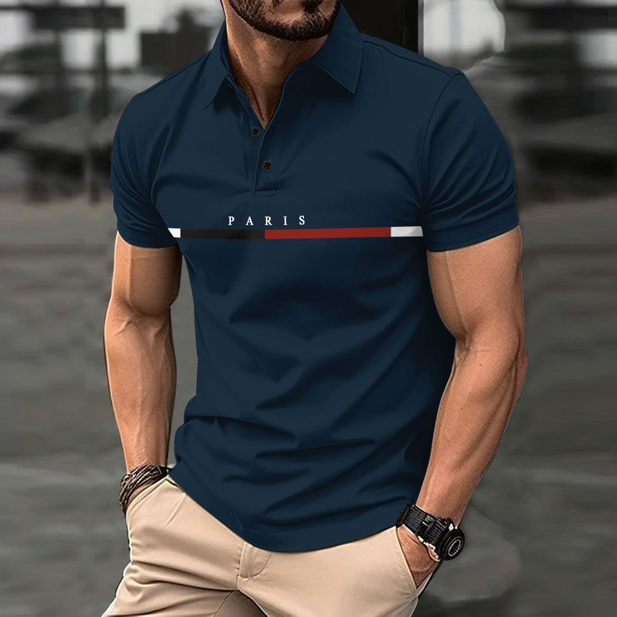 Herren Polo Shirt Freizeit Modern Berlin Style
