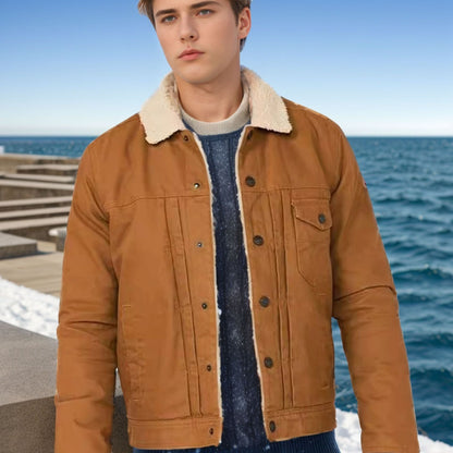 Herren Fleecejacke Kuschelig Stylish mit Druckknöpfen - BerlinGlamour