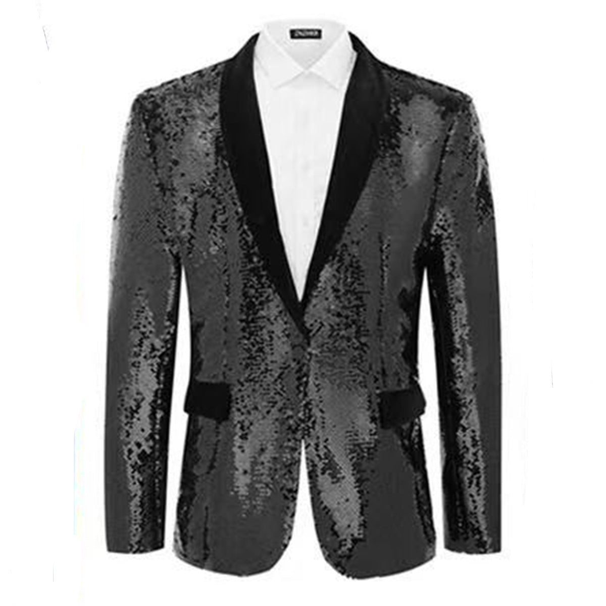 Herren Sakko Pailletten Jacke Glamour Style