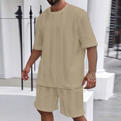 Herren T-Shirt und Shorts Set Sportlich Leicht Sommer - BerlinGlamour
