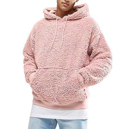 Herren Hoodie Teddyfleece Lässig mit Kängurutasche