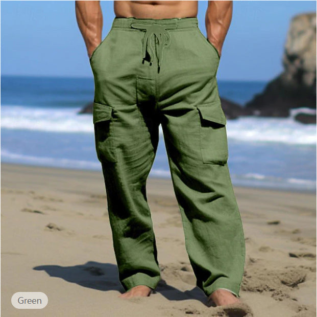 Herren Cargo-Hose Bequem mit Kordelzug und Taschen
