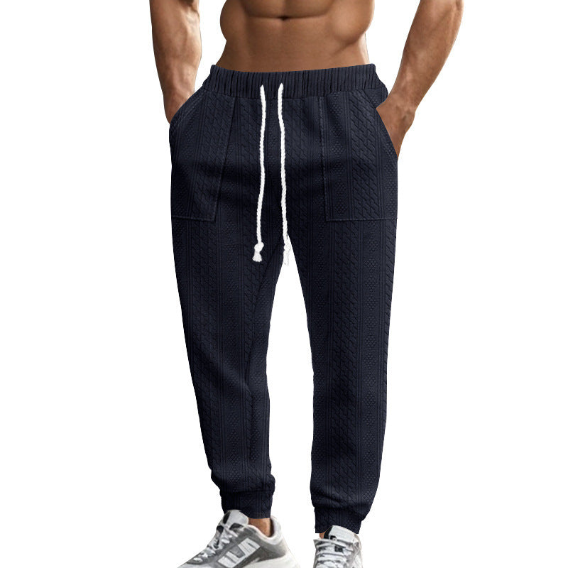 Herren Freizeithose Modern Strickdesign Schwarz