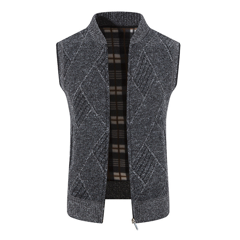 Herren Weste Strick Modern Zopfmuster Elegant