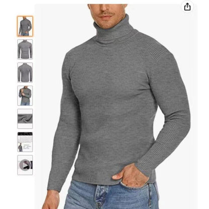 Herren Pullover Stehkragen Ribbelstrick Modern