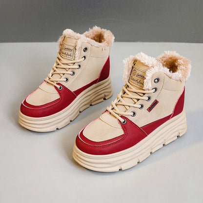 Damen Sneaker Winter Warm plateau Weiss