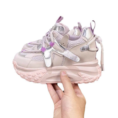Damen Sneaker Chunky Reflektierend Komfortabel Sportlich