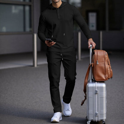 Herren Sportset Hoodie Jogginghose Struktur Design