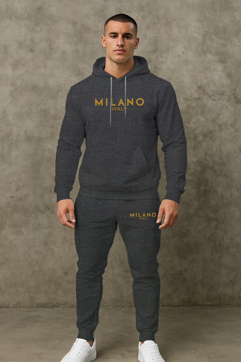 Herren Hoodie und Jogginghose Set mit stylishem Milano Print Berlin Style