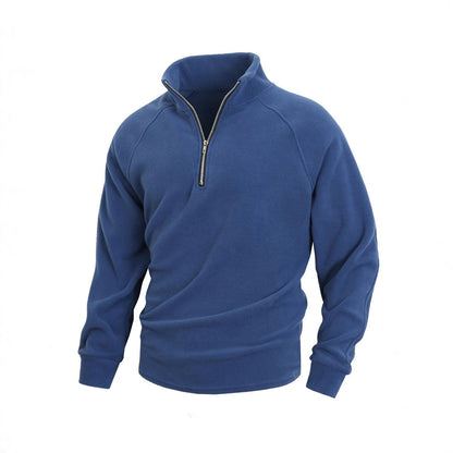 Herren Fleece Pullover mit Halbem Reißverschluss Berlin-Glamour