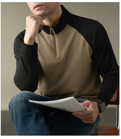 Herren Langarmshirt Sportlich Funktional Mit Reißverschluss