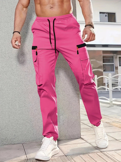Herren Cargo-Hose Bequem Elastisch Mit Verstellbaren Taschen