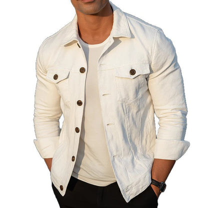 Herren Jacke Baumwoll Modern mit Taschen