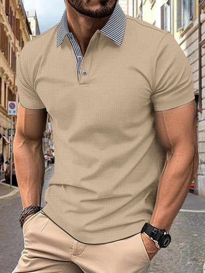 Herren Poloshirt Modern Kragen Strukturiert Elegant
