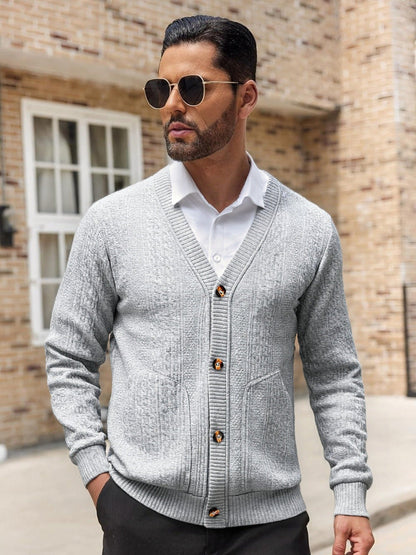 Herren Strickjacke Modern mit Taschen und Schnitten