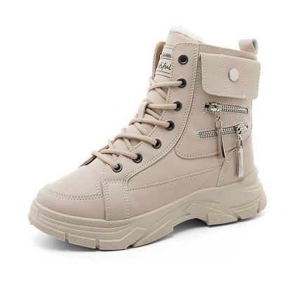 Damen Winterstiefel High-Top mit Reißverschluss Warm