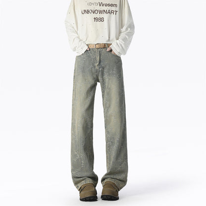 Herren Jeans Weite Bequem Mit Einzigartigem Muster